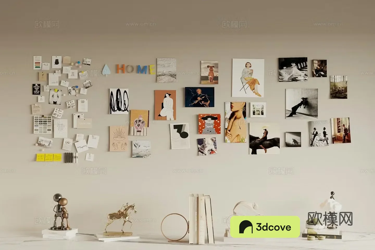 Modern photo wall sticky note decorative painting