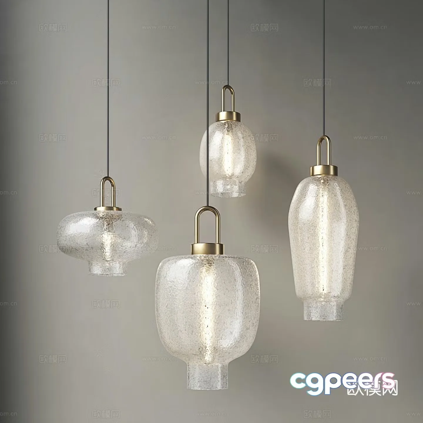 Modern restaurant chandeliers minimalist glass chandeliers Japanese chandeliers light luxury bar chandeliers simple small chandeliers 3D model