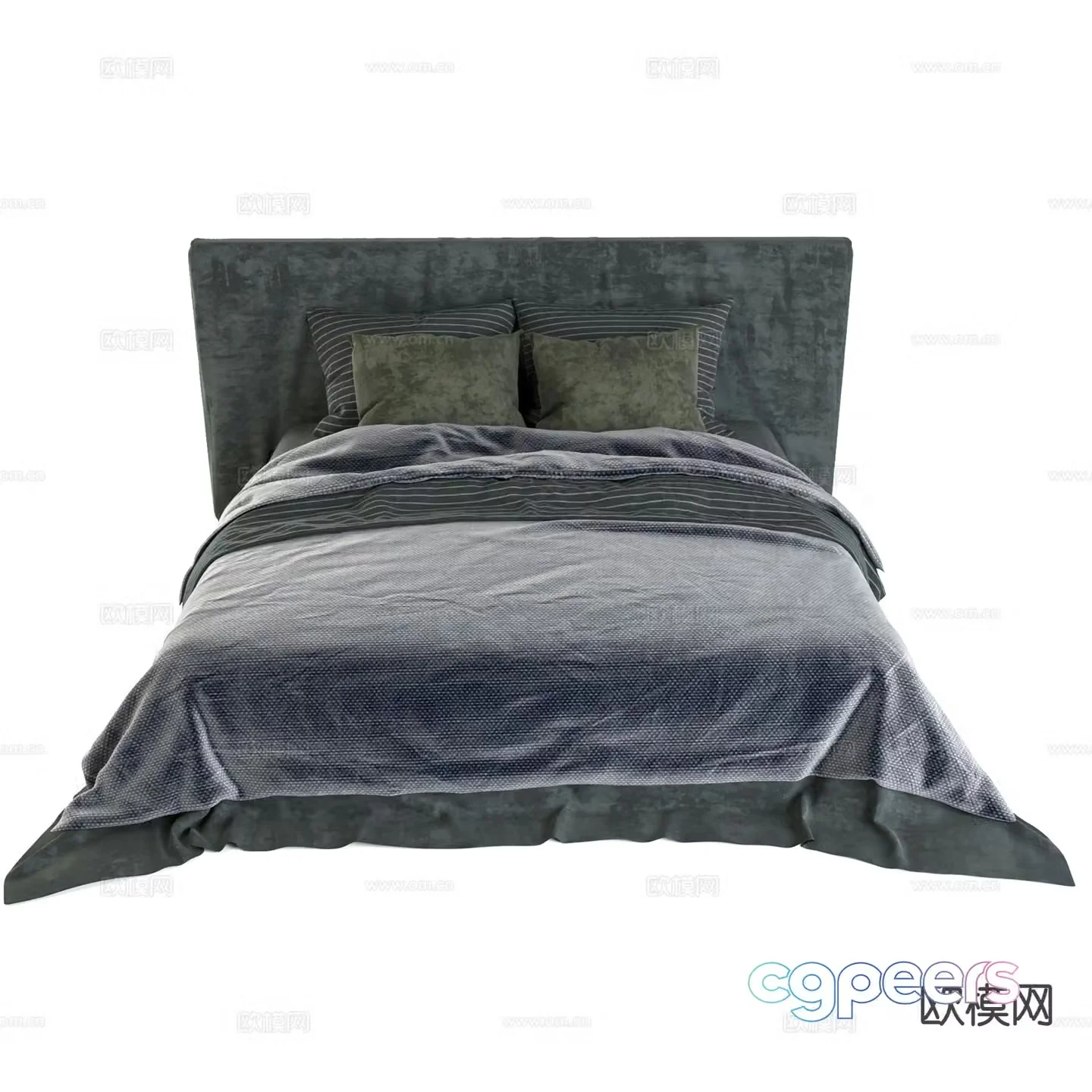 Modern double bed 3d model