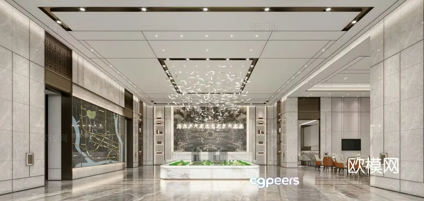 Modern sales office sales center 3D model