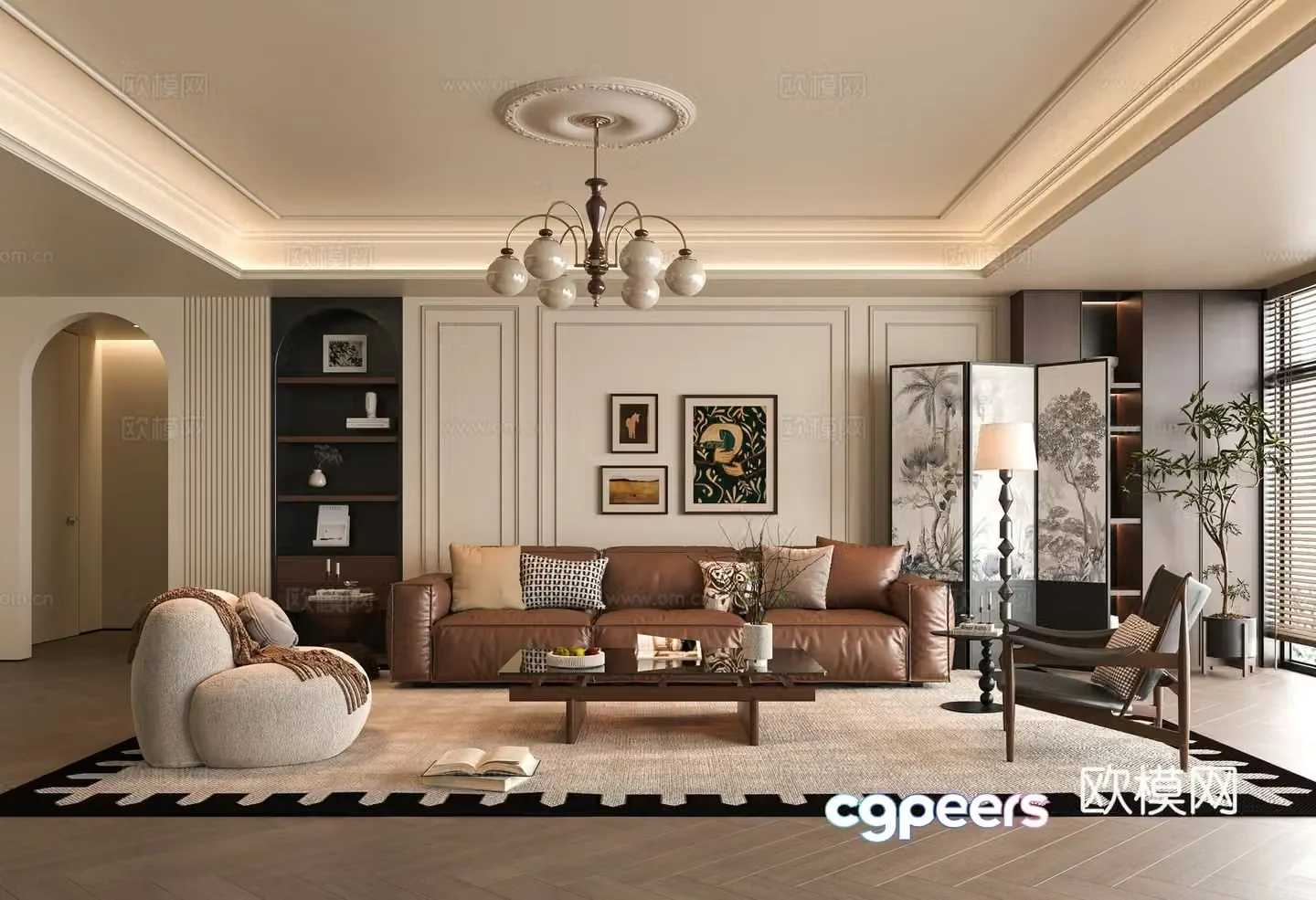 French living room 3d model
