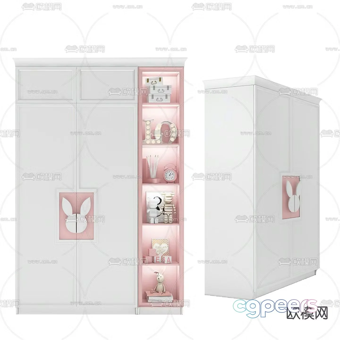 Children’s wardrobe storage cabinet 3d model