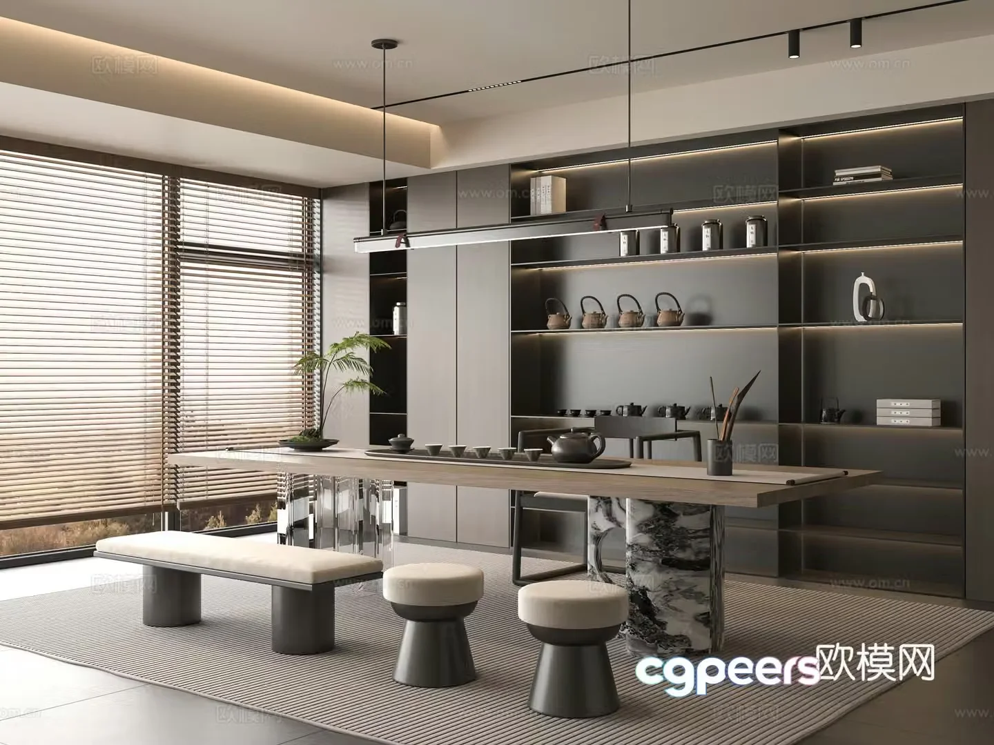 Modern tea room 3d model