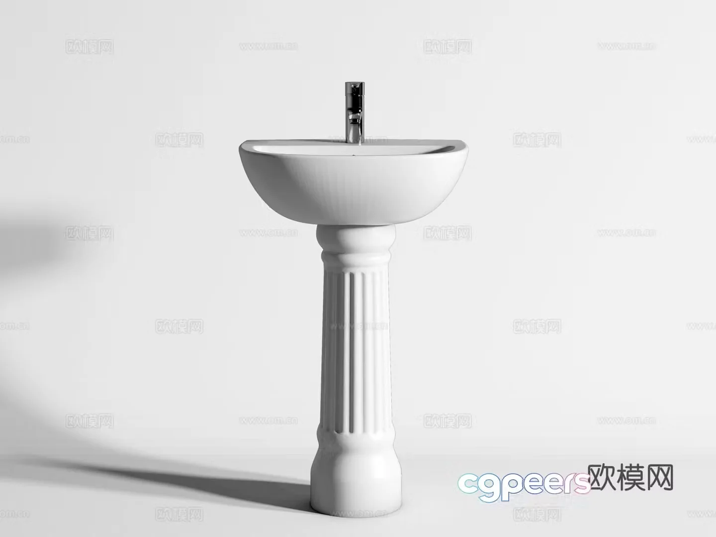 Modern column wash basin Ceramic basin Column Wash basin Integrated wash basin Wash basin 3D model