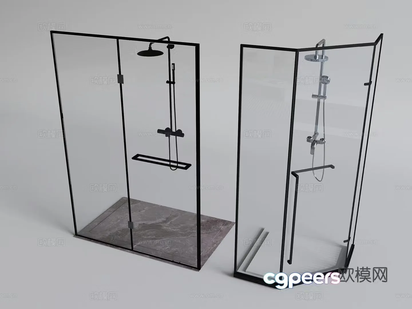 Glass shower room shower room shower room 3d model