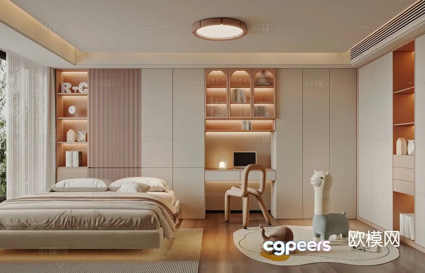 Modern children’s room girl’s room 3d model