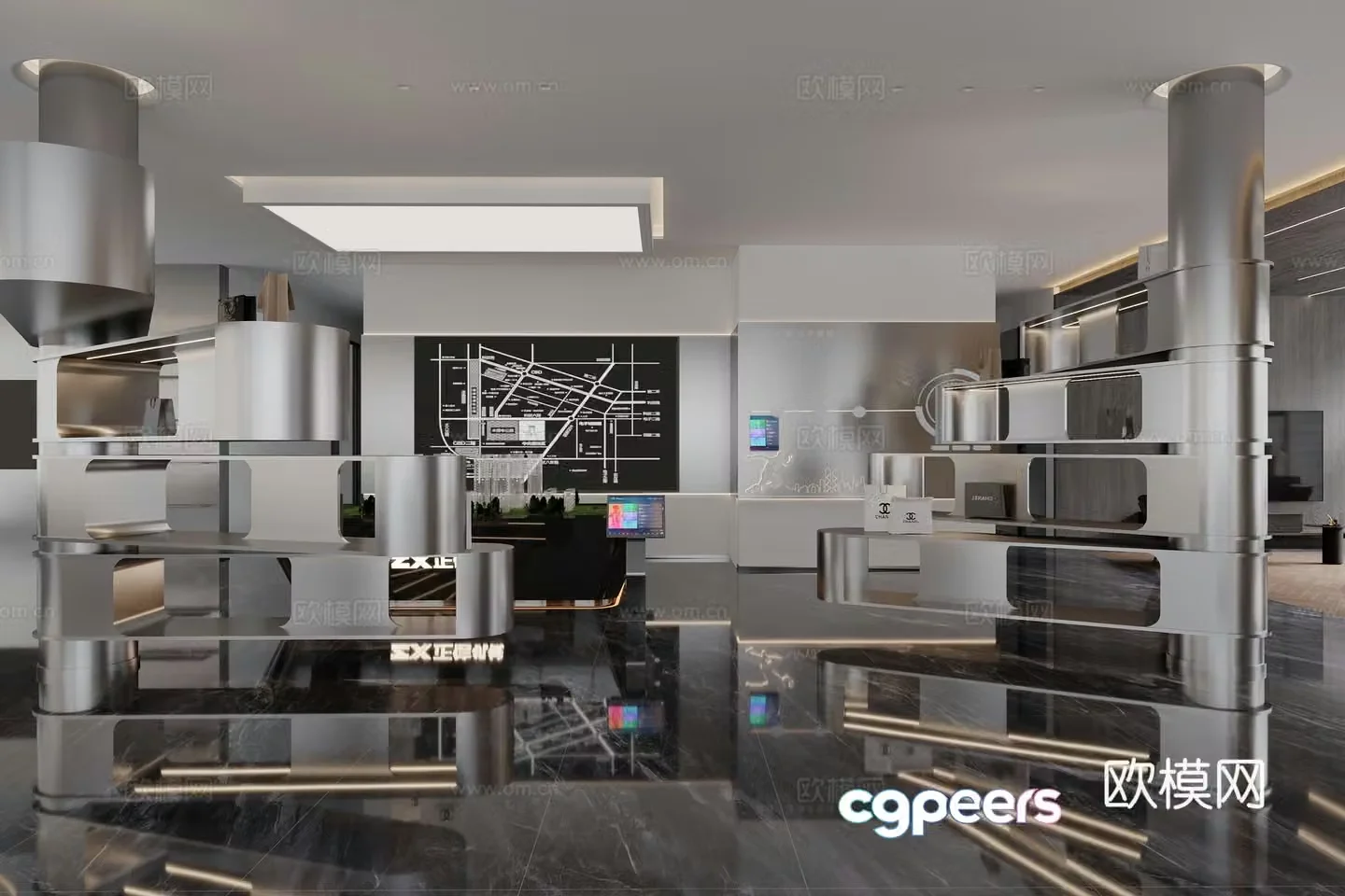 Modern sales office 3D model