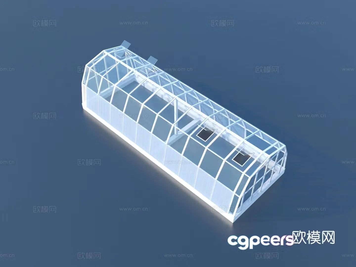 Greenhouse Glass House Glass Daylighting Top 3D Model