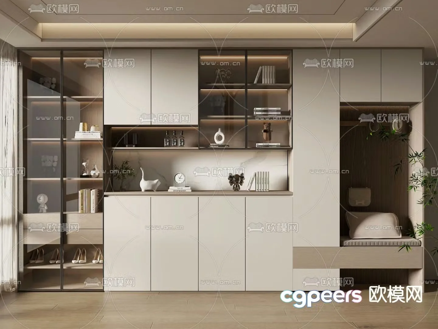 Modern shoe cabinet 3d model