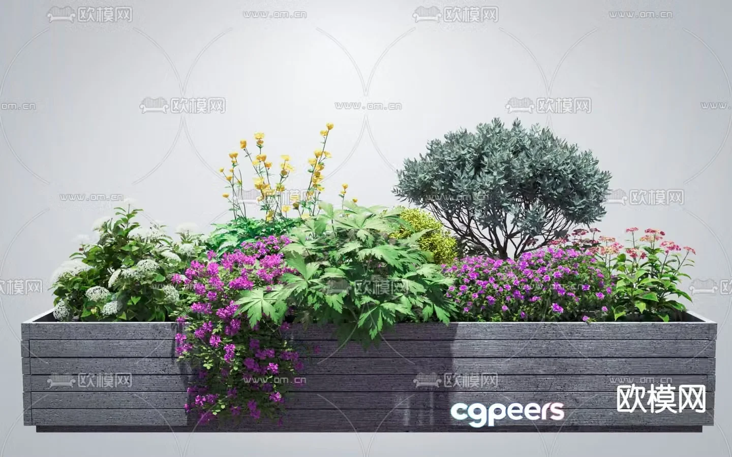 Modern balcony flower box 3d model