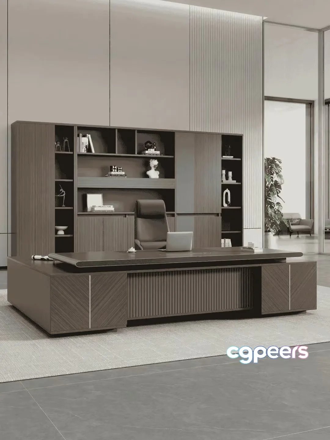 A Modern Office Desk 3D Model – 14537 – CORONA Render