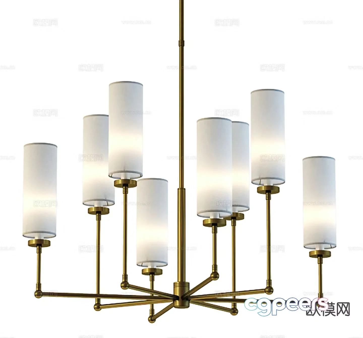 Light luxury chandelier multi-head chandelier 3D model