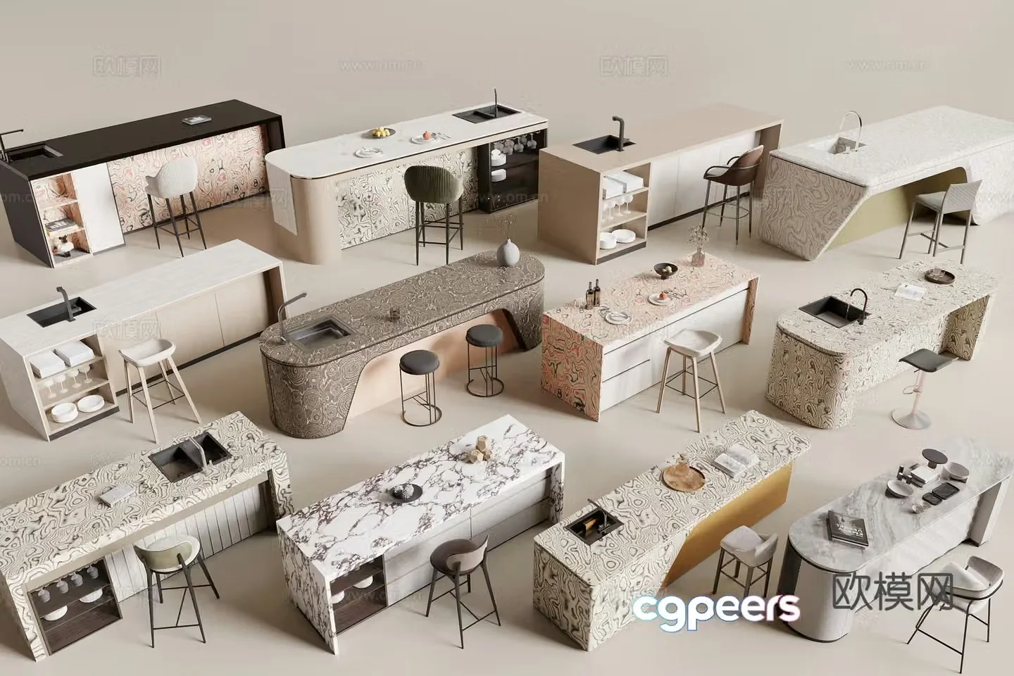Modern bar chair 3d model