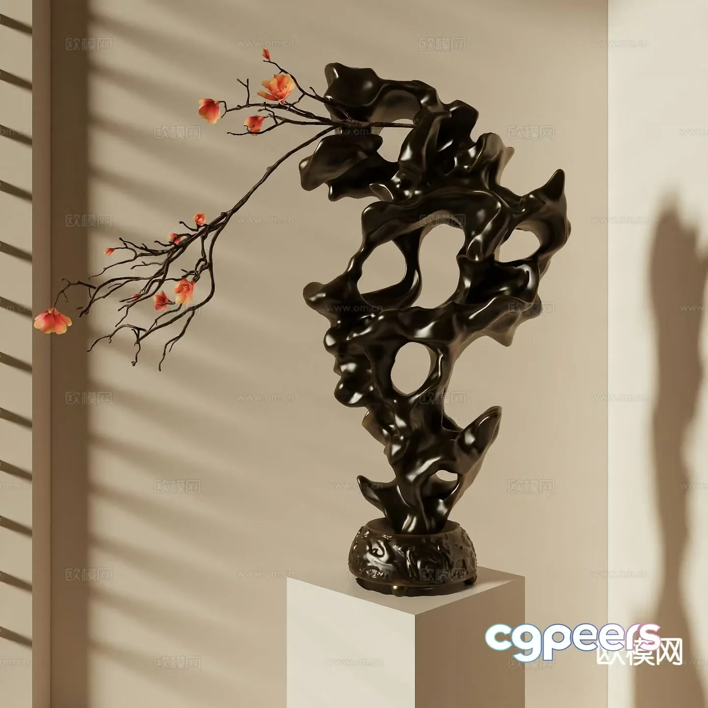 New Chinese Style Taihu Stone Sculpture Ornaments 3D Model