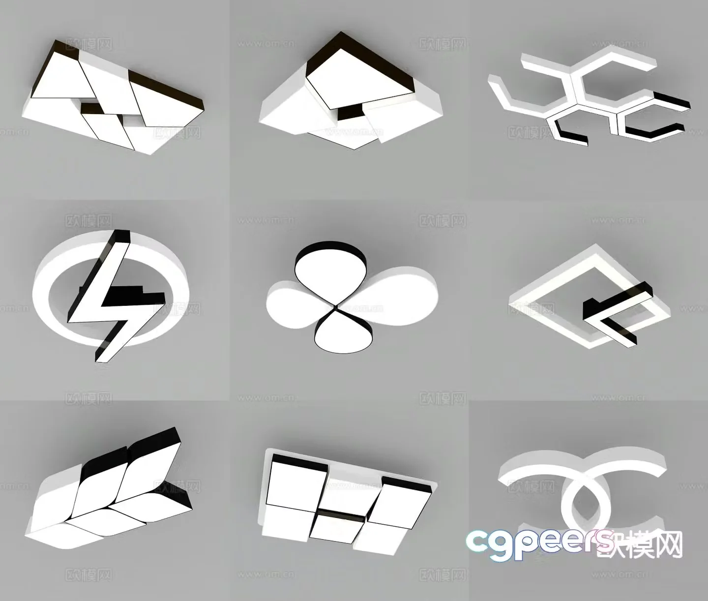 Modern geometric ceiling lamp 3d model