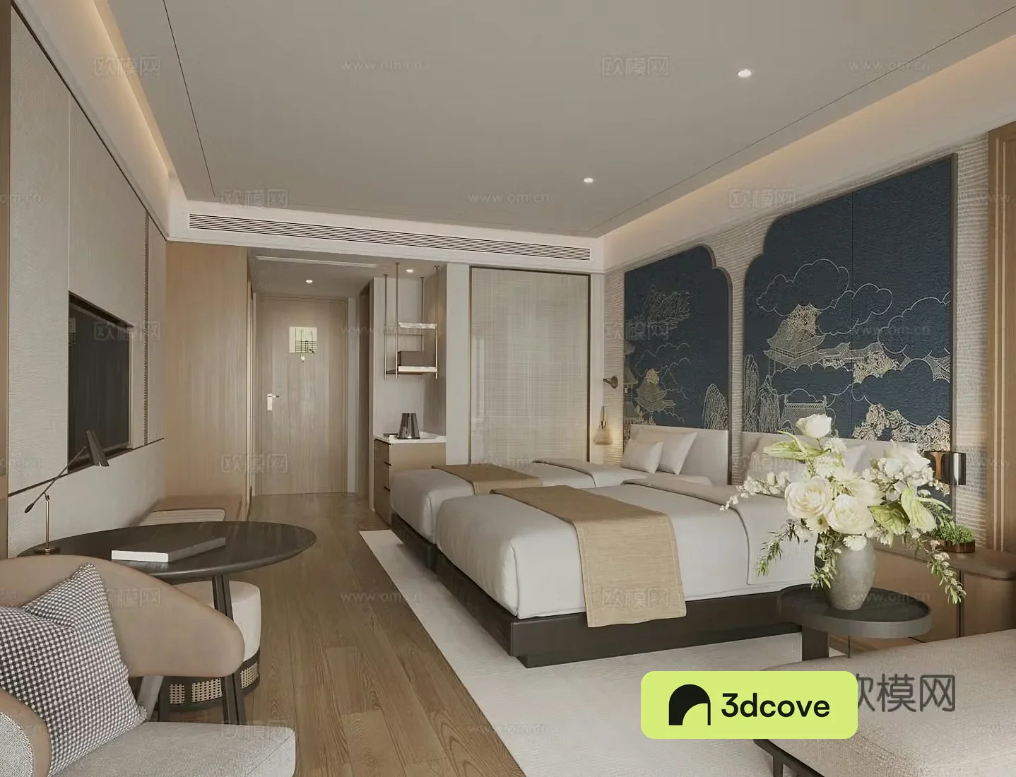New Chinese-style hotel room Double room