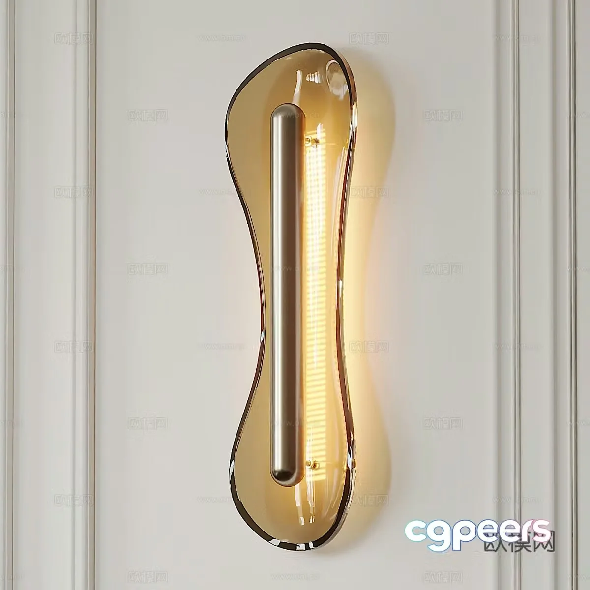 New Chinese style light luxury decorative wall light 3D model