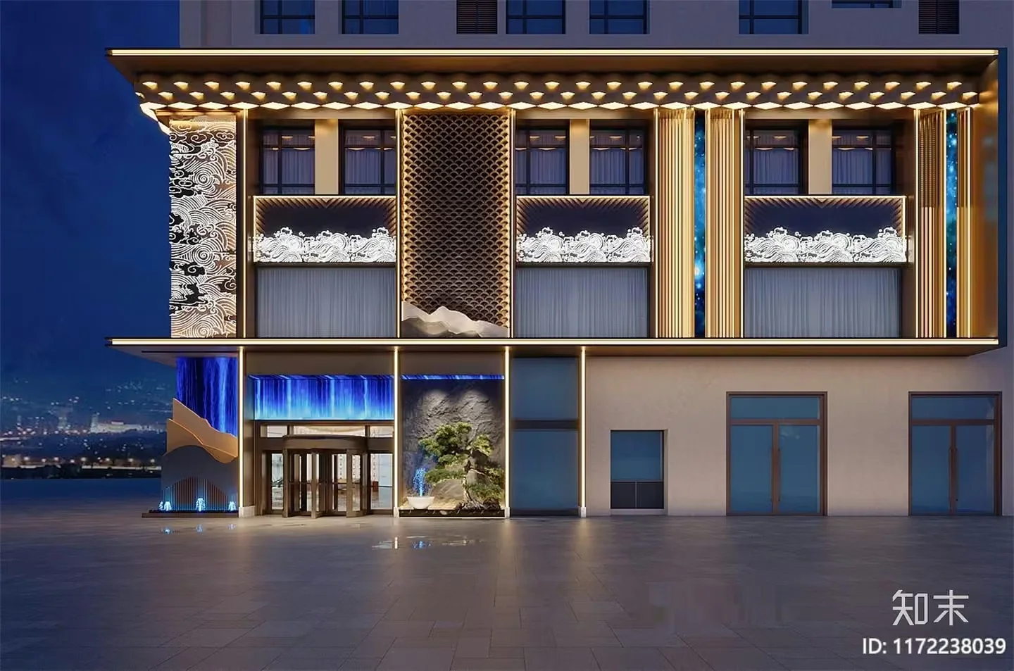 A Building With A Unique Facade 3D Model – 7379 – CORONA Render
