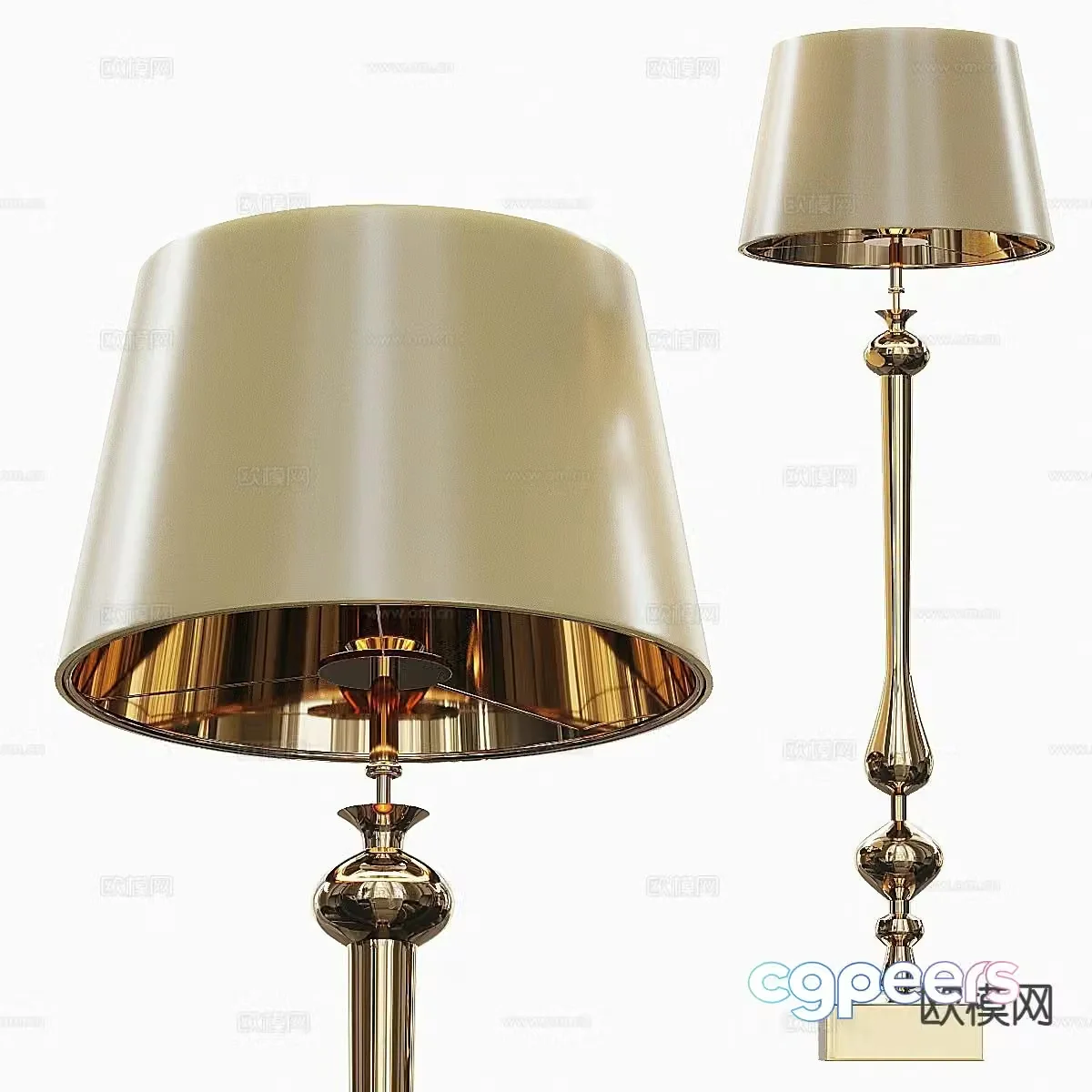 Simple European floor lamp 3d model