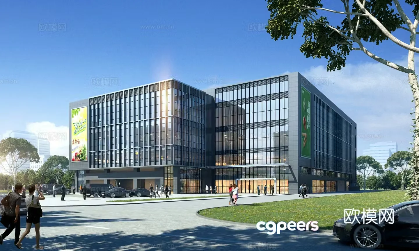 Modern office building 3d model