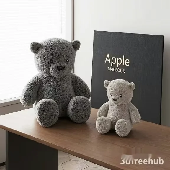 Gray Teddy Bears 3D Model – 19140 – VRAY Render
