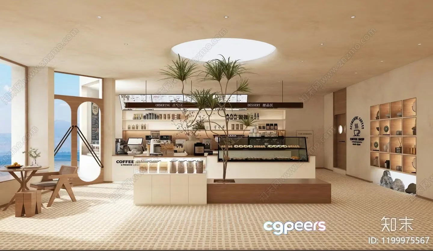 Modern Coffee Shop 3D Model – 9851 – VRAY Render