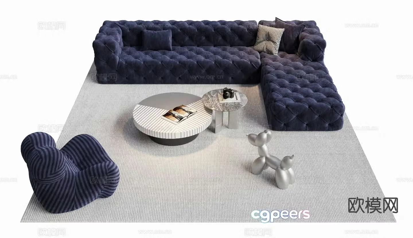 Modern sectional sofa 3d model