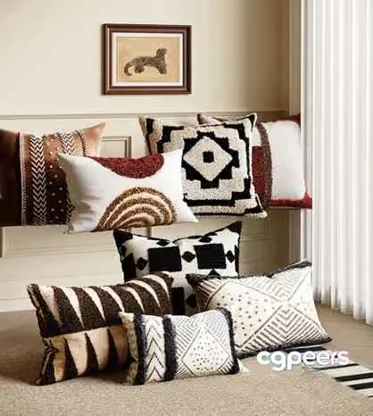 Modern Throw Pillows 3D Model – 8516 – VRAY Render