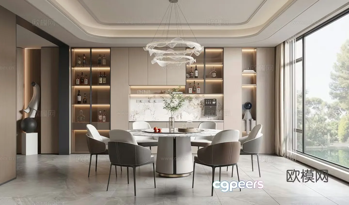 Modern restaurant 3d model