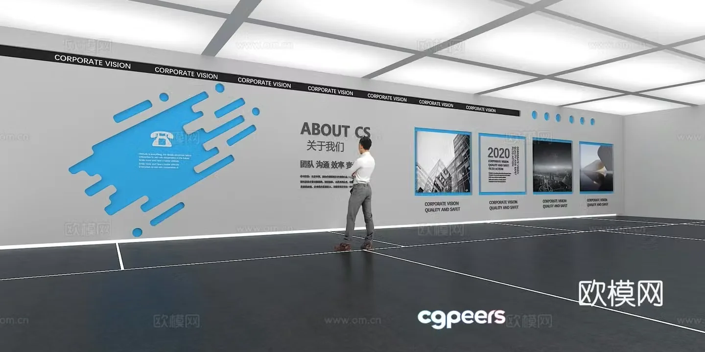 Cultural wall Corporate culture wall Display wall Classroom Exhibition hall Campus culture Corridor 3D model