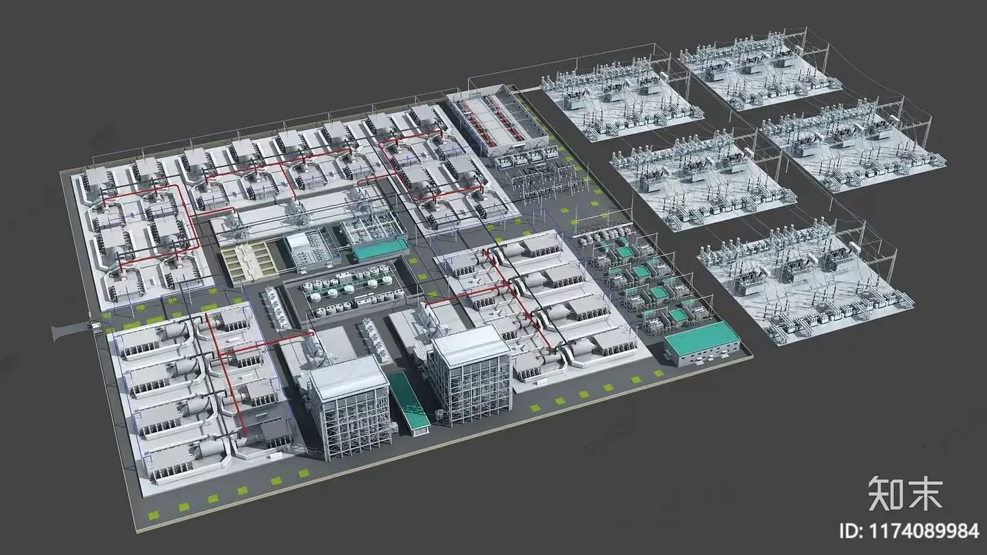 Industrial Facility 3D Model – 2134 – VRAY Render