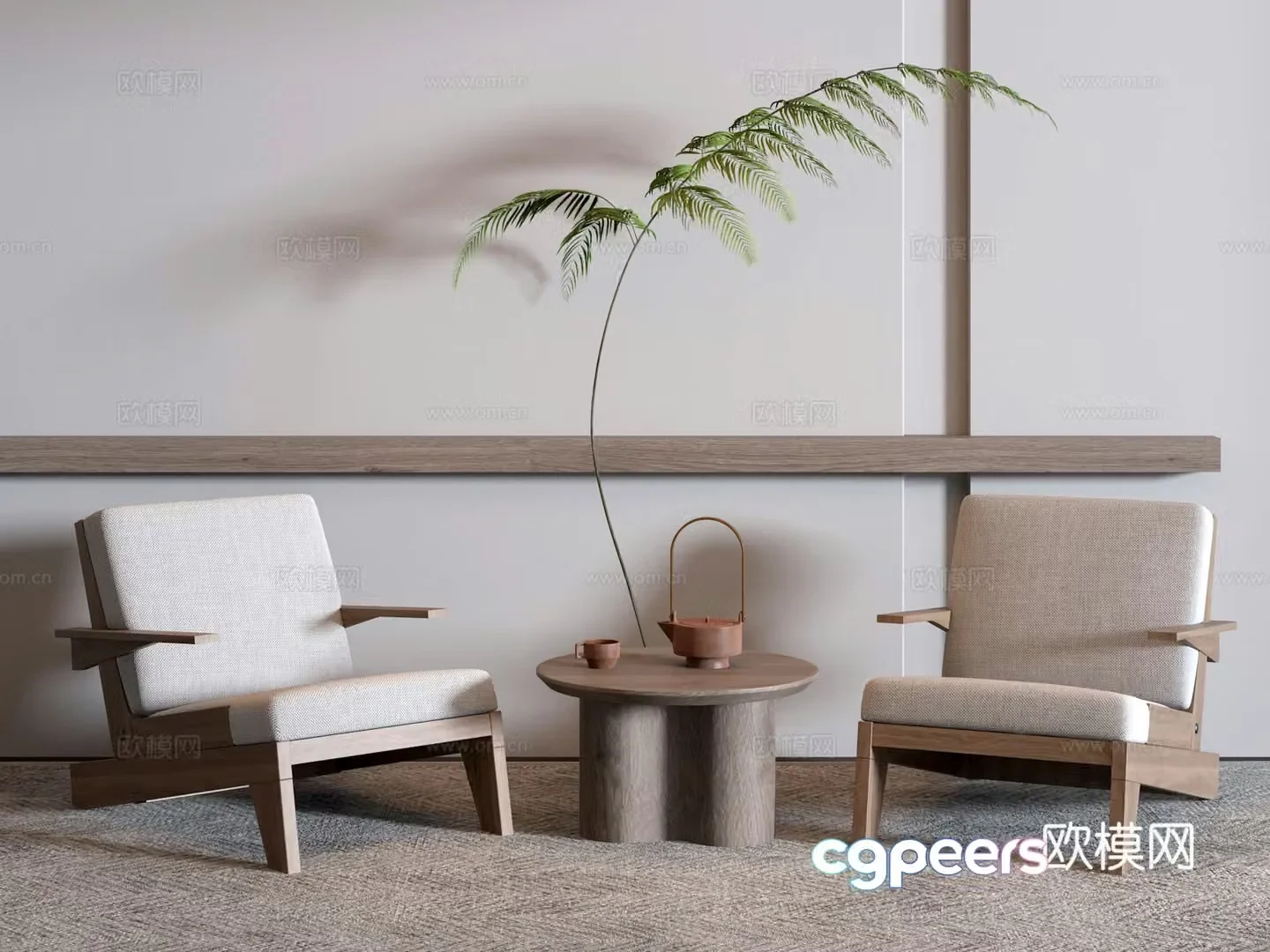 Wasabi Middle Ancient Casual Sofa Coffee Table Side Table 3D Model