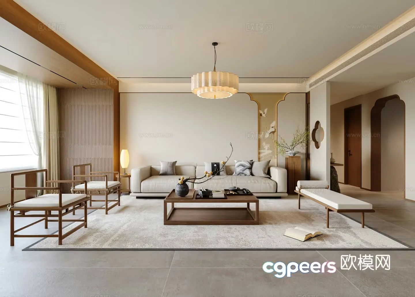 New Chinese style Songfeng Restaurant 3D Model