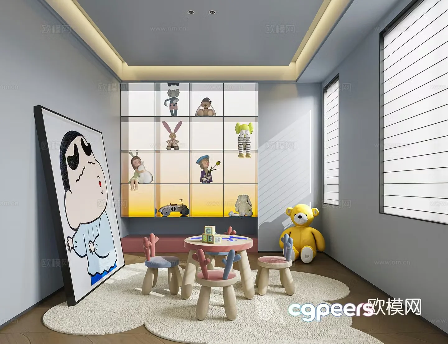 Modern children’s entertainment room 3d model