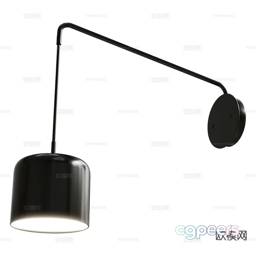 Ole long metal wall lamp 3d model