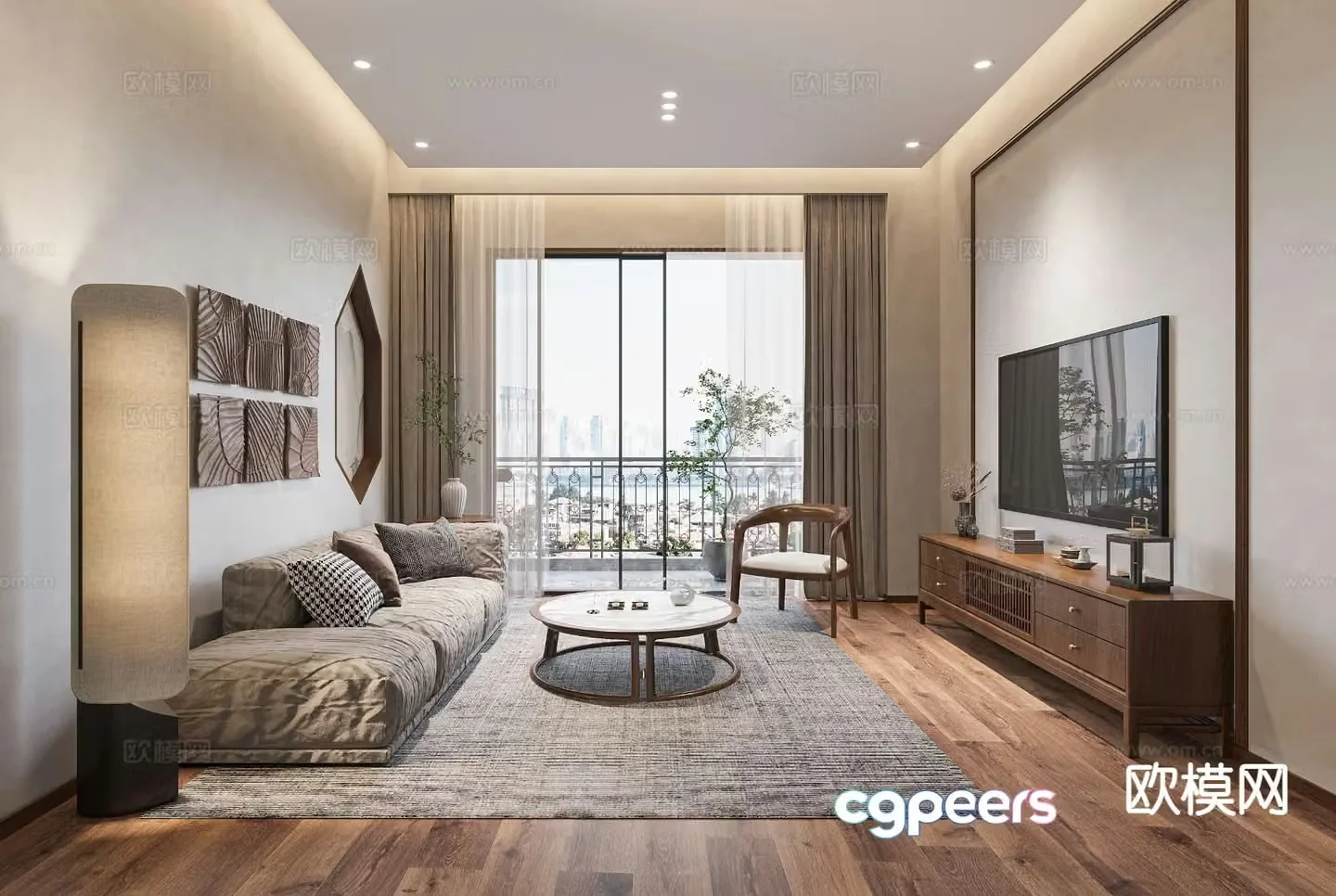 New Chinese style living room 3d model