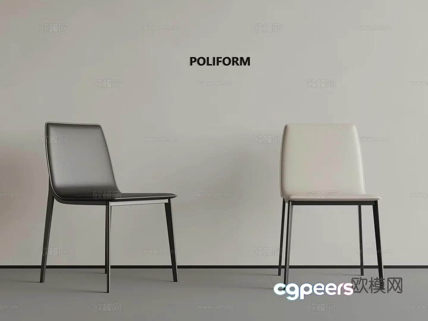 08 Italian dining chair casual chair single chair 3d model