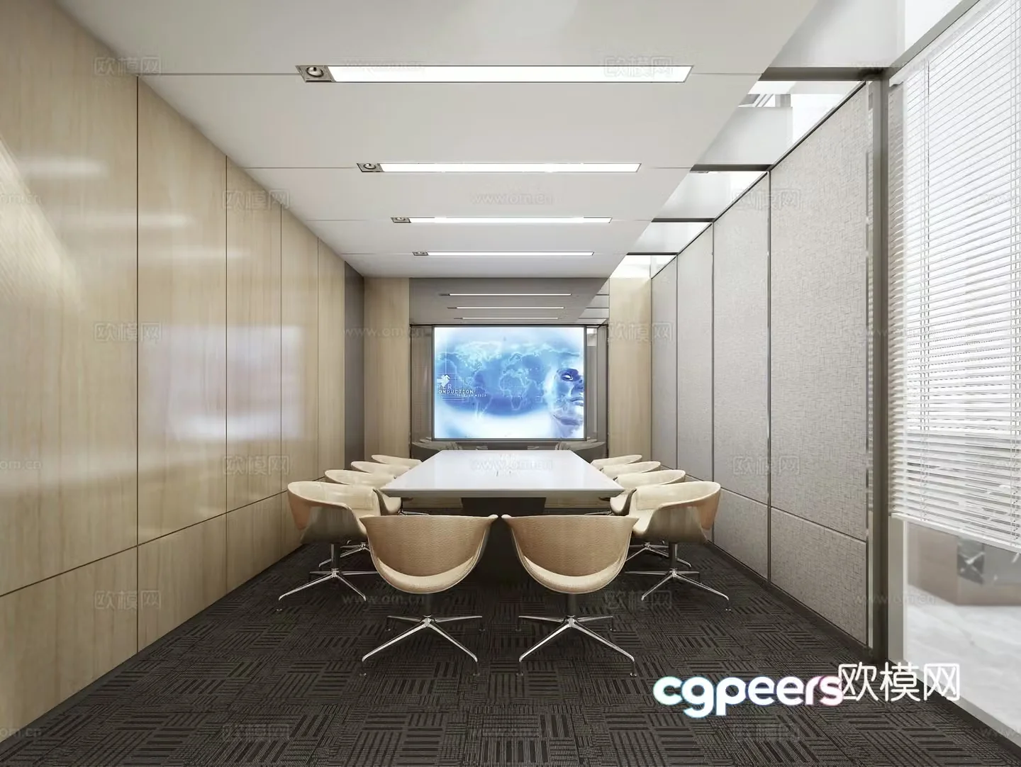Modern conference room 3d model