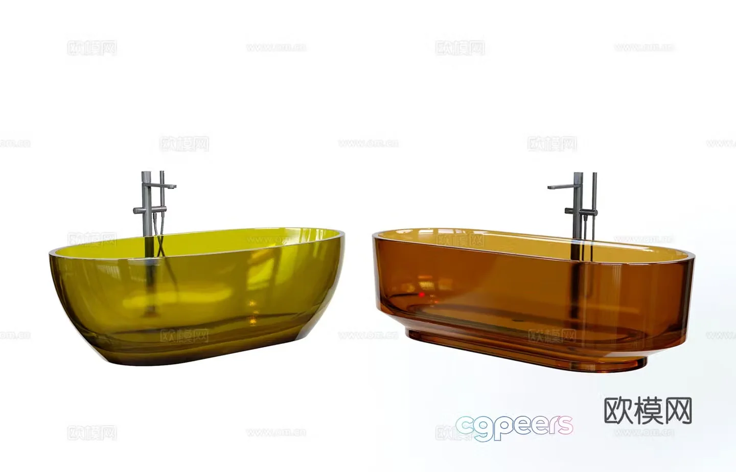 Modern bathtub glass bathtub 3d model