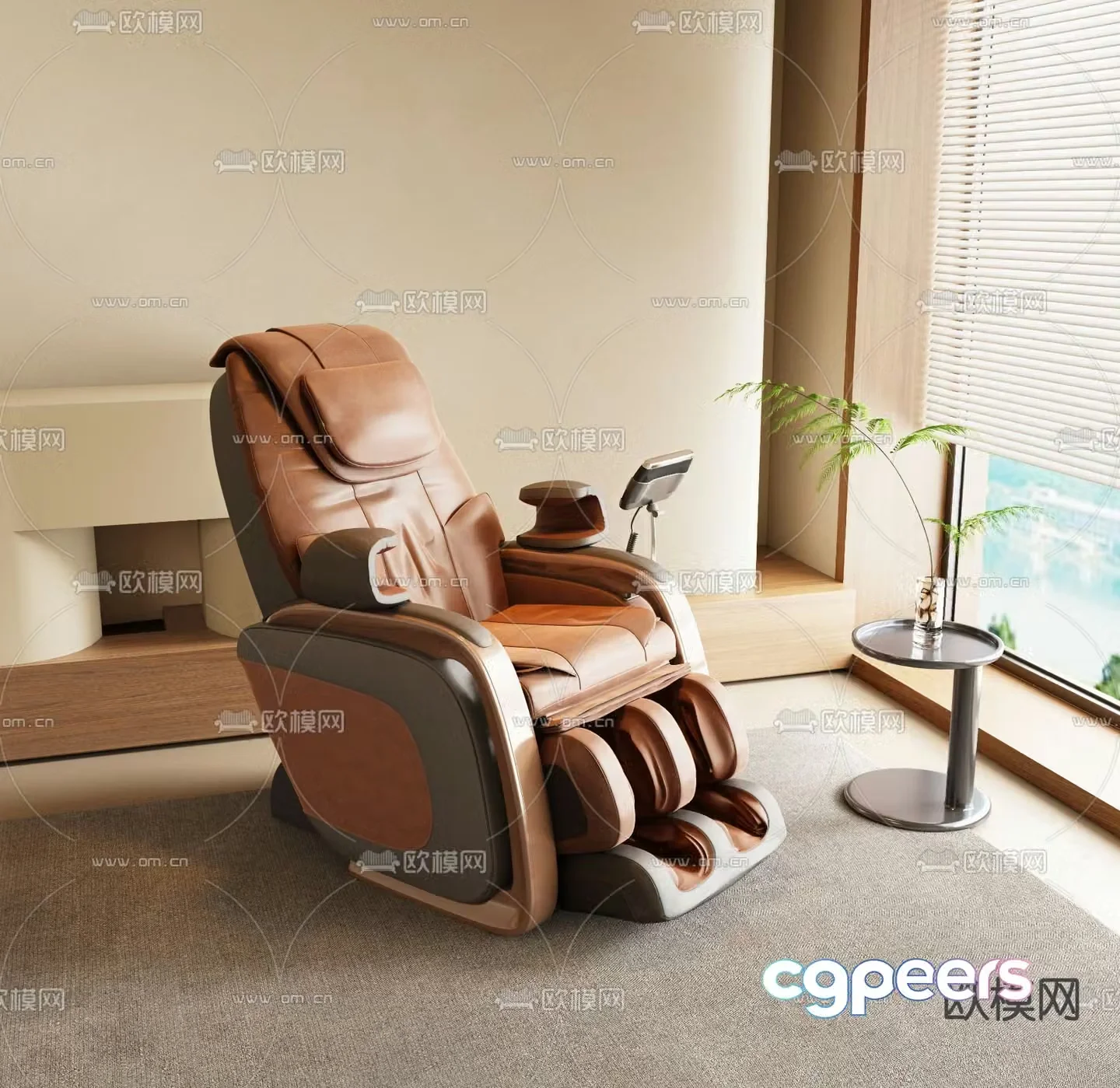 Modern leather massage chair 3d model