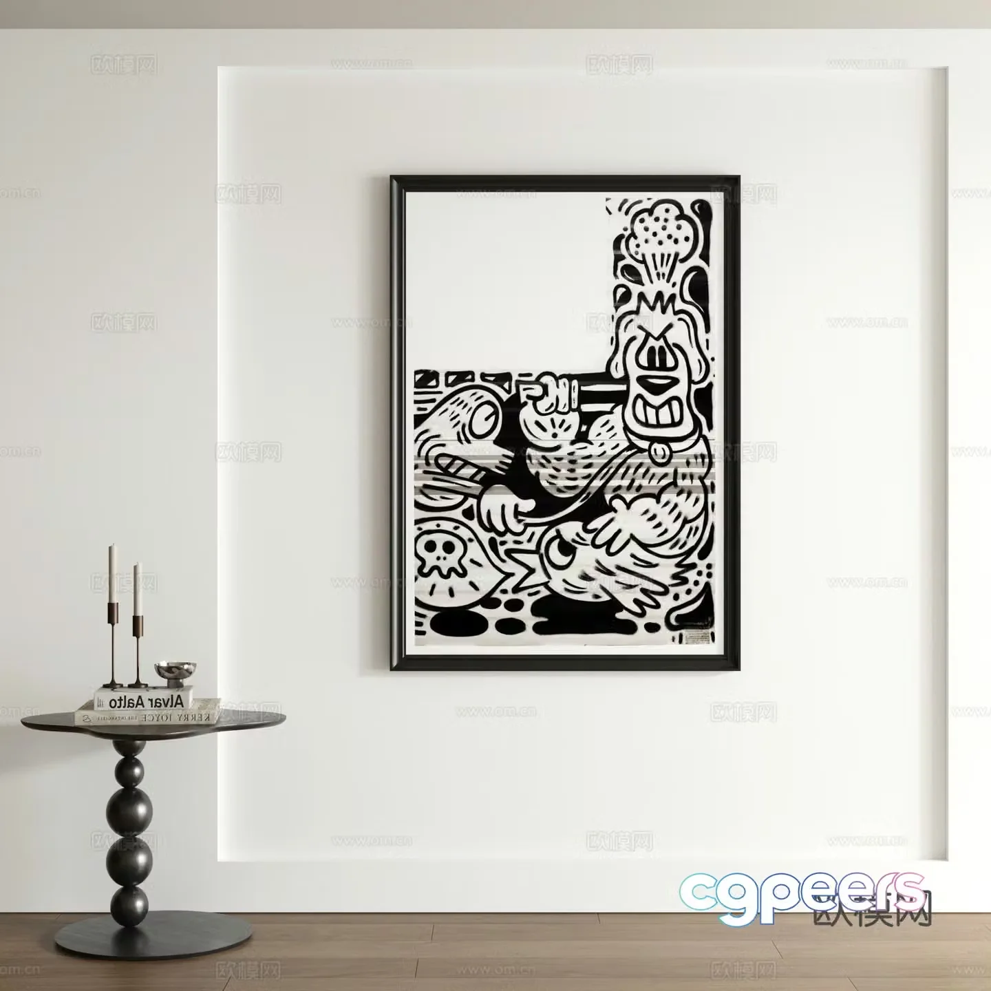 Modern graffiti decorative painting 3d model