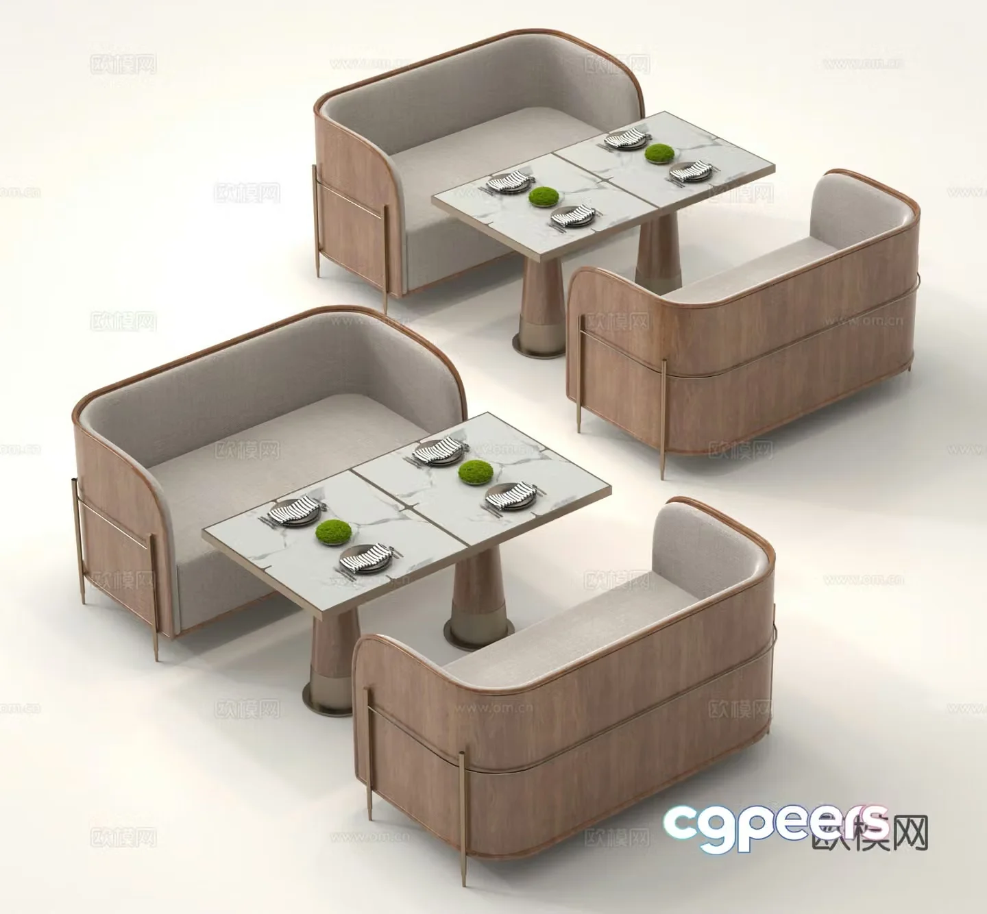 Card holder partition seat group 3d model