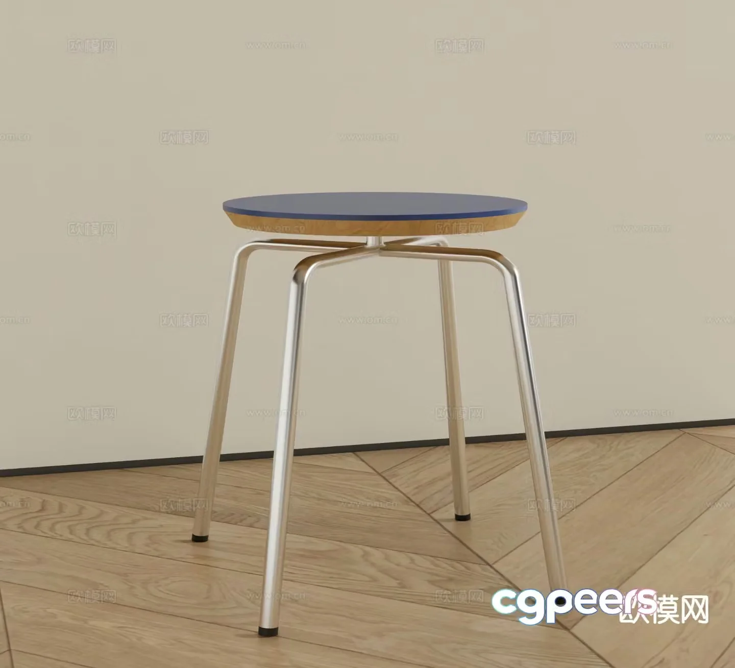 modern stool round stool 3d model