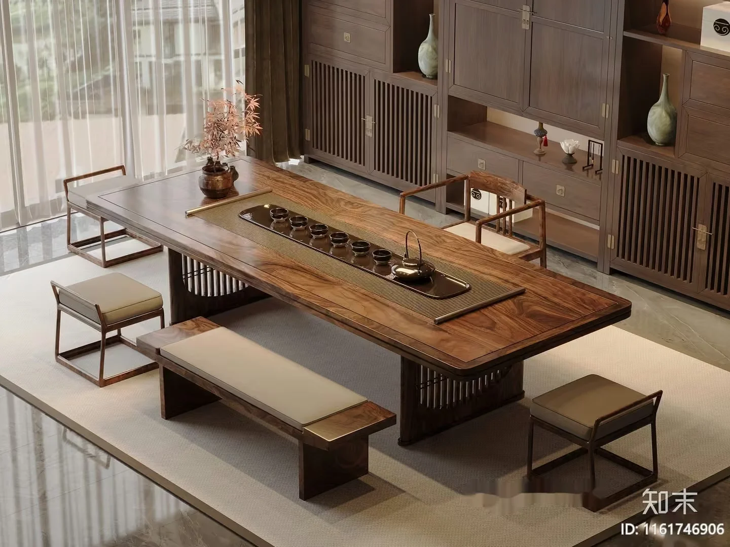 A Modern Dining Room 3D Model – 11866 – VRAY Render
