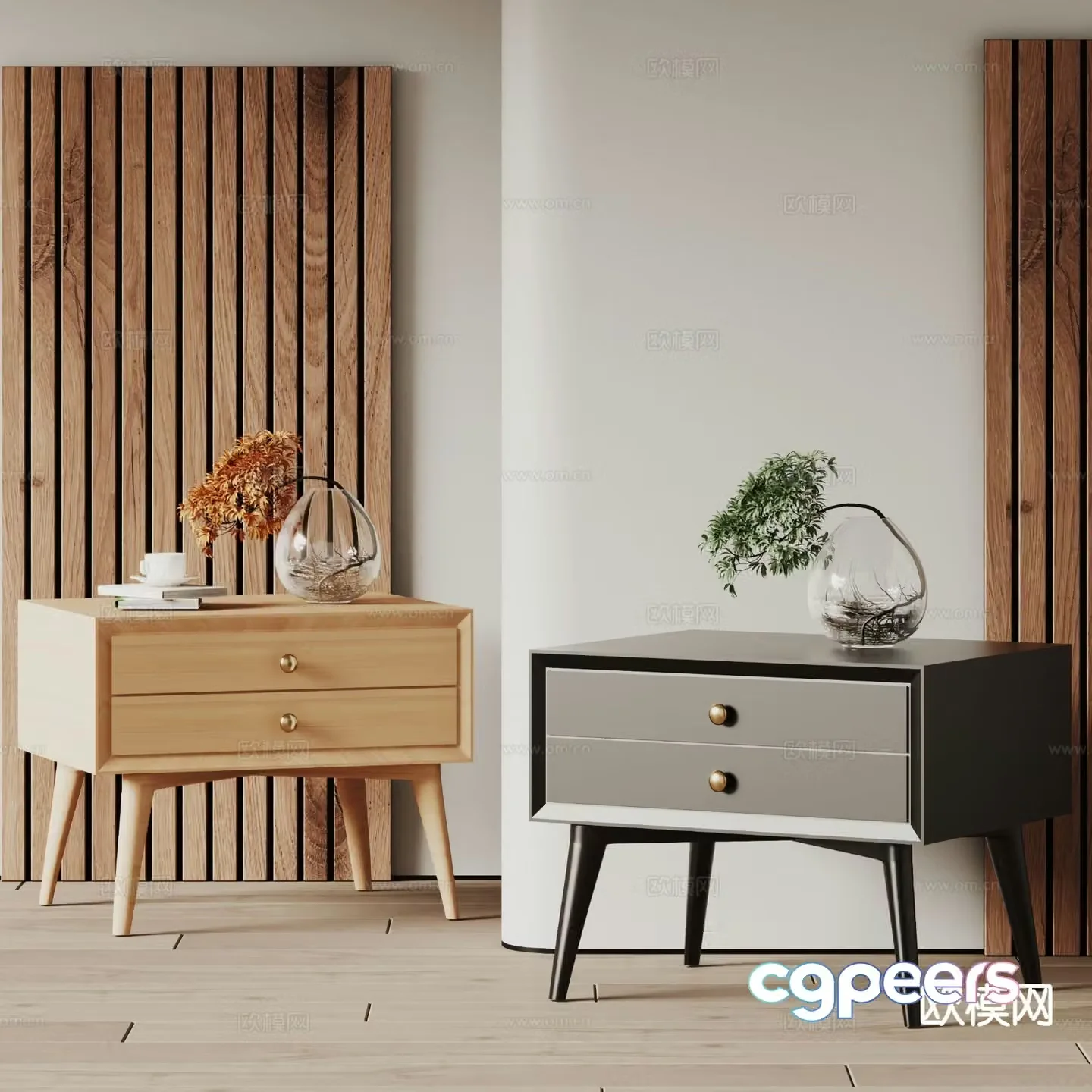 Modern bedside table 3d model
