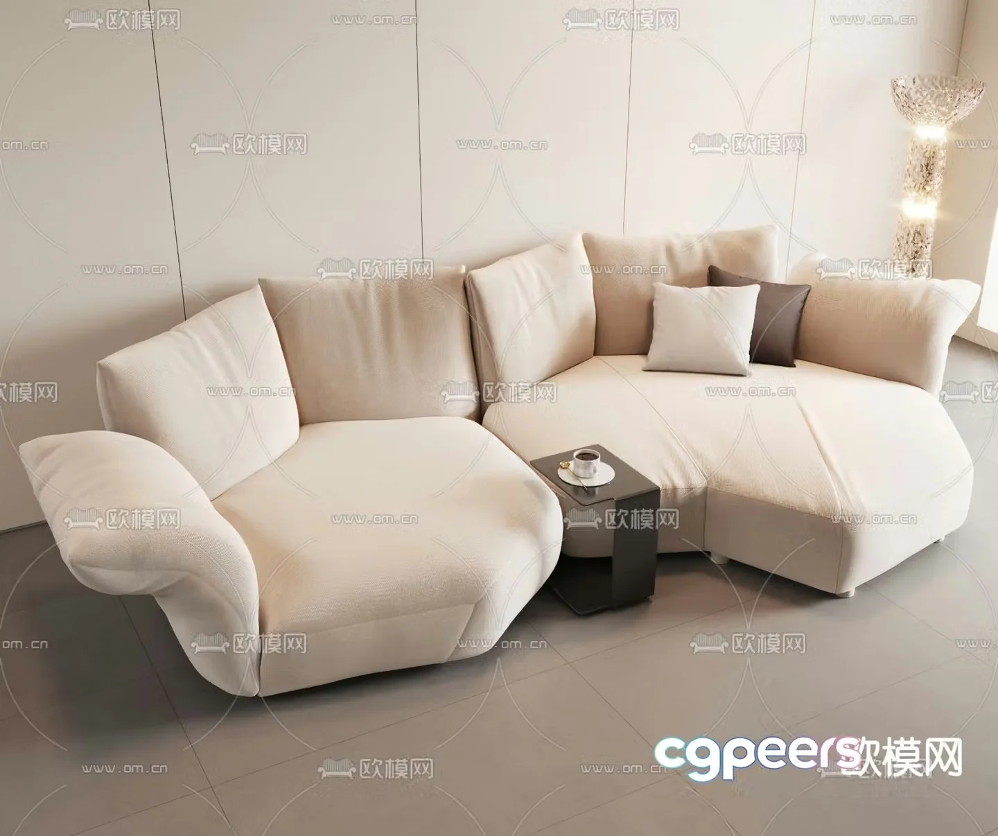 Modern special-shaped sofa multi-person sofa 3D model