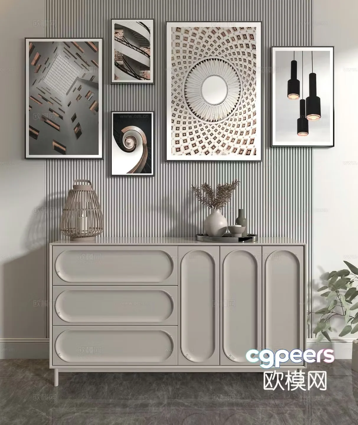 Modern photo wall 3d model