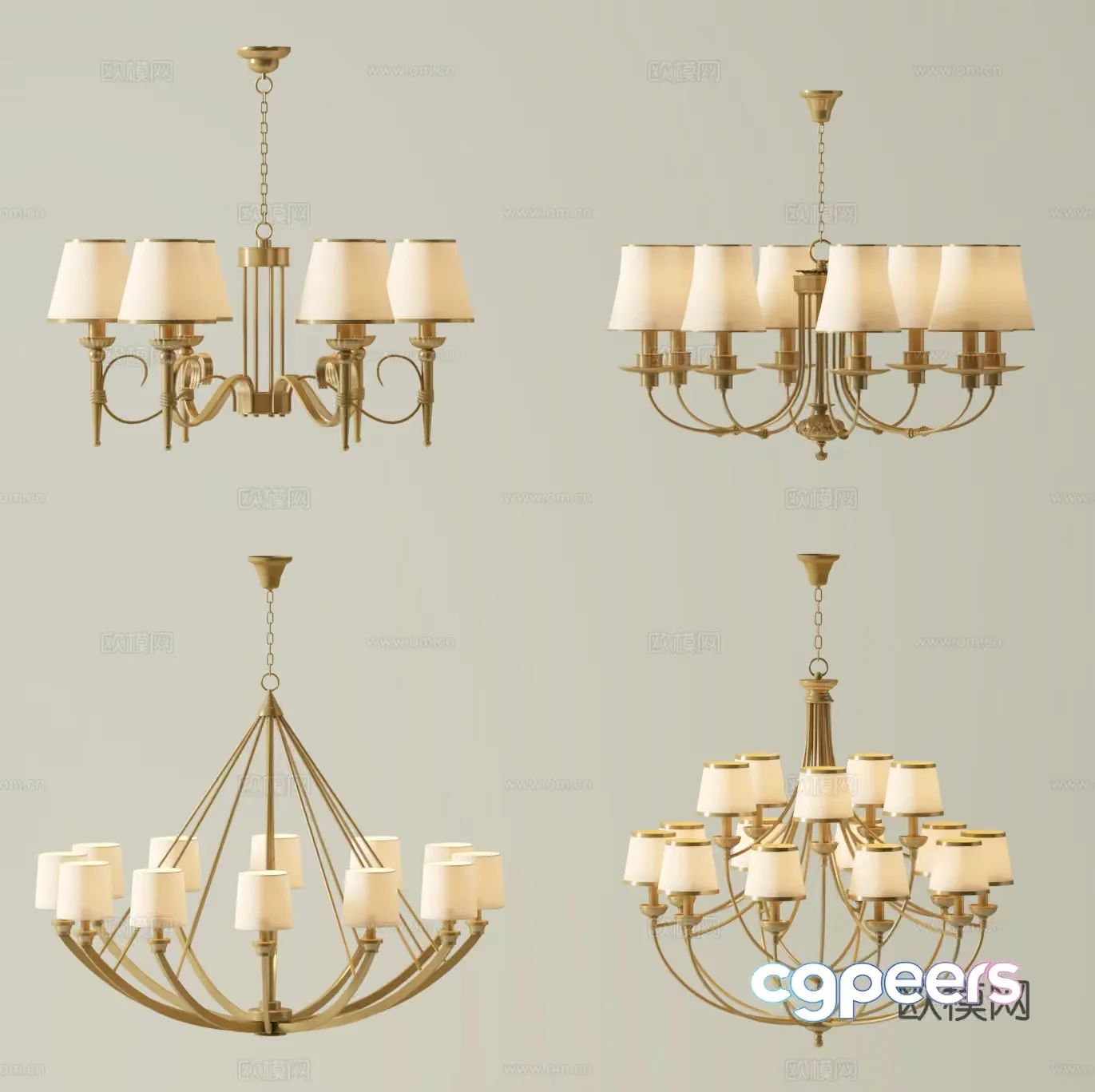 Gold Light Fixture 3D Model – 1152 – CORONA Render