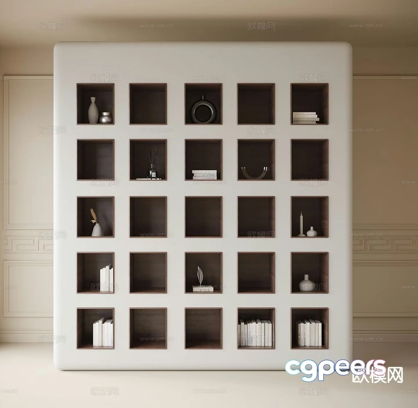 Modern decorative cabinet shelf 3d model