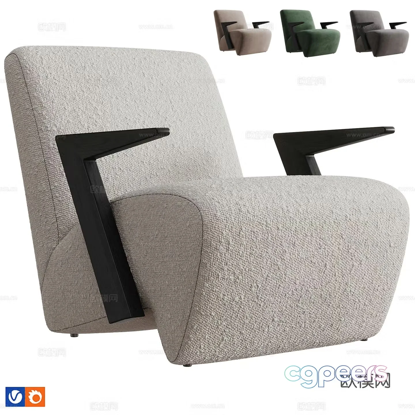 Chair Venosa By Eichholtz Lounge Chair 3D Model
